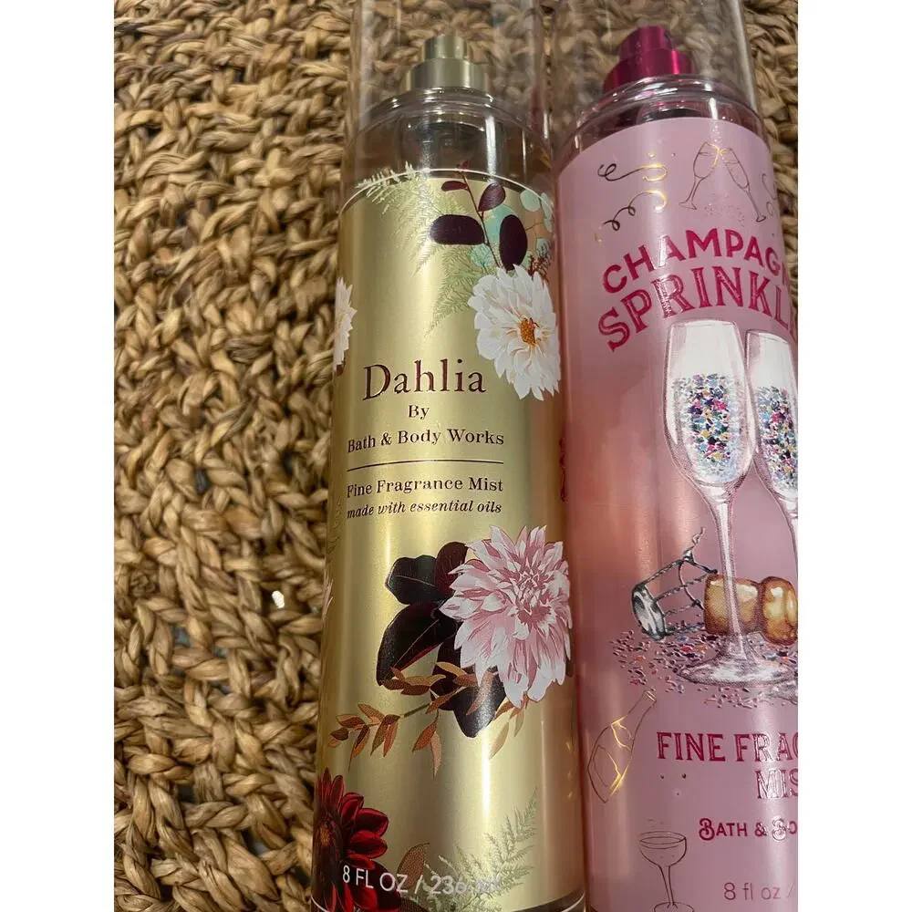 Bath & Body works Dahlia and Champagne sprinkles fine fragrance mist lot of 2